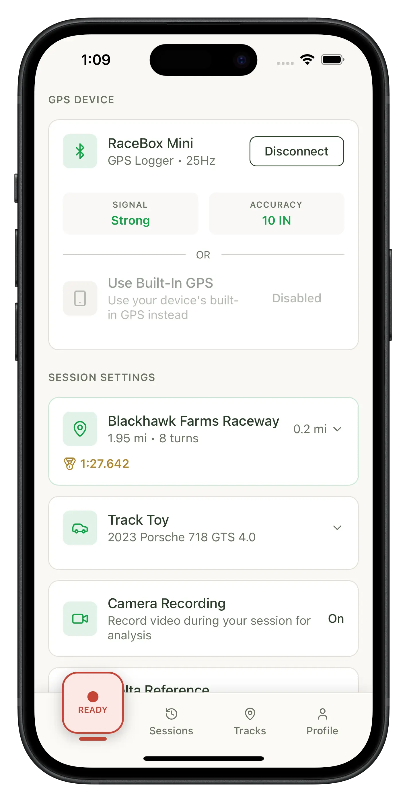 Stint app interface showing real-time recording features